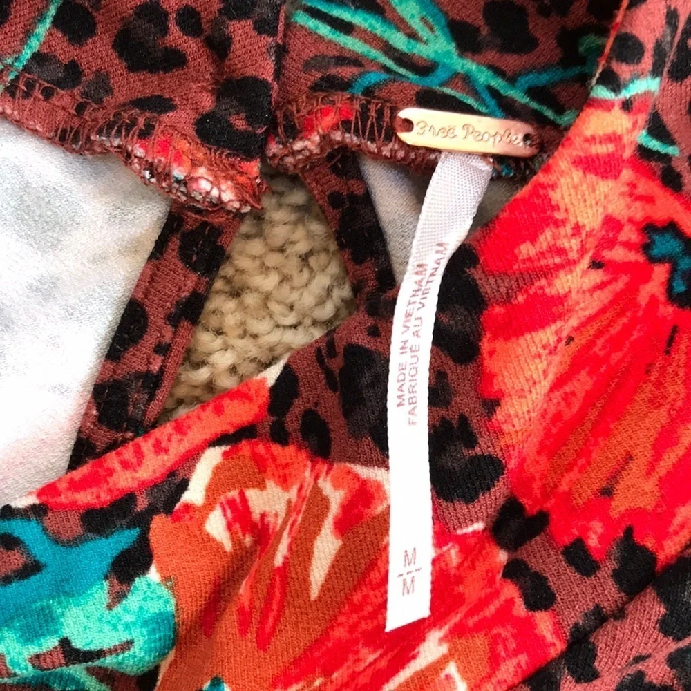 NWT! FREE PEOPLE Size M leopard with roses dress
